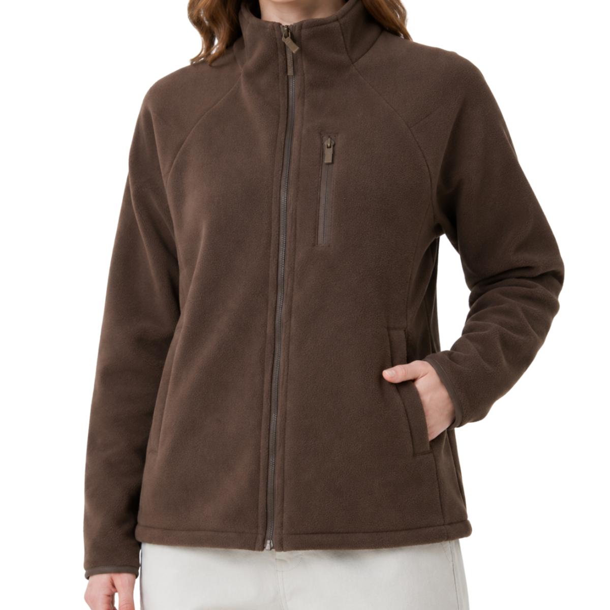 Fleecejacke Damen braun
