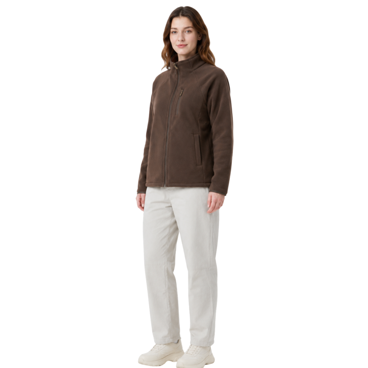 Fleecejacke Damen braun