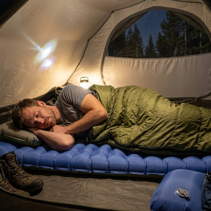 Isomatte mit Fußpumpe Camping
