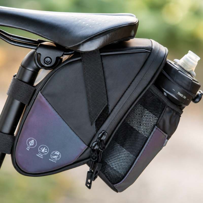 Satteltasche Fahrrad reflektierend mit Flaschenfach