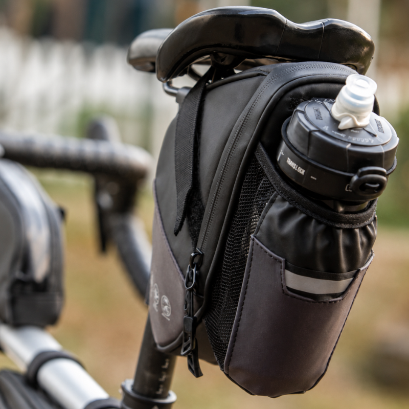 Satteltasche Fahrrad reflektierend mit Flaschenfach