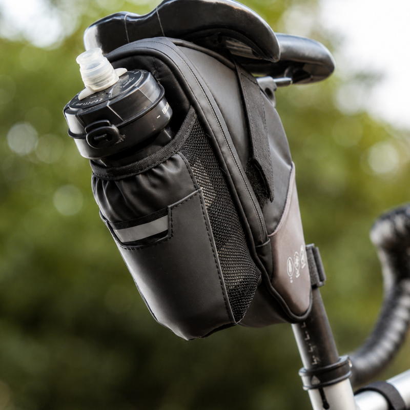 Satteltasche Fahrrad reflektierend mit Flaschenfach