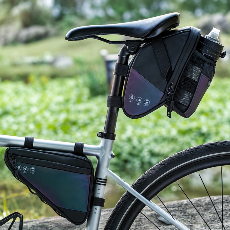 Satteltasche Fahrrad reflektierend mit Flaschenfach