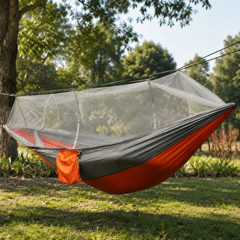 Outdoor hängematte mit moskitonetz