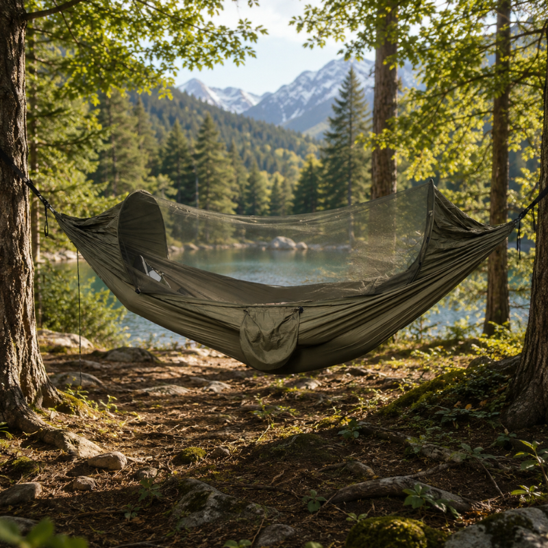 Trekking hängematte mit moskitonetz