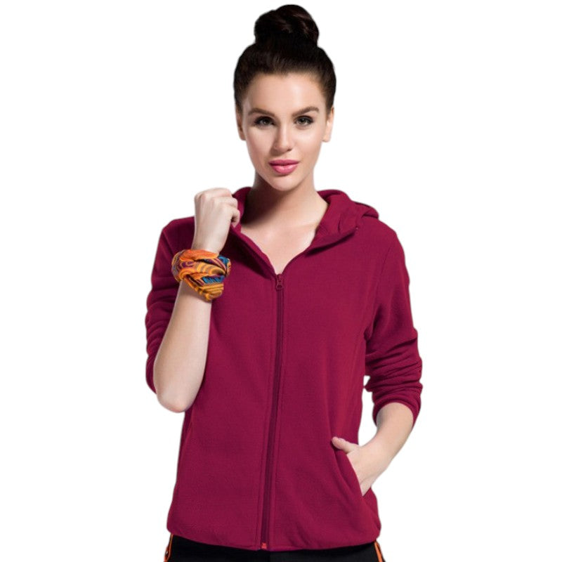 Fleecejacke Damen mit Kapuze