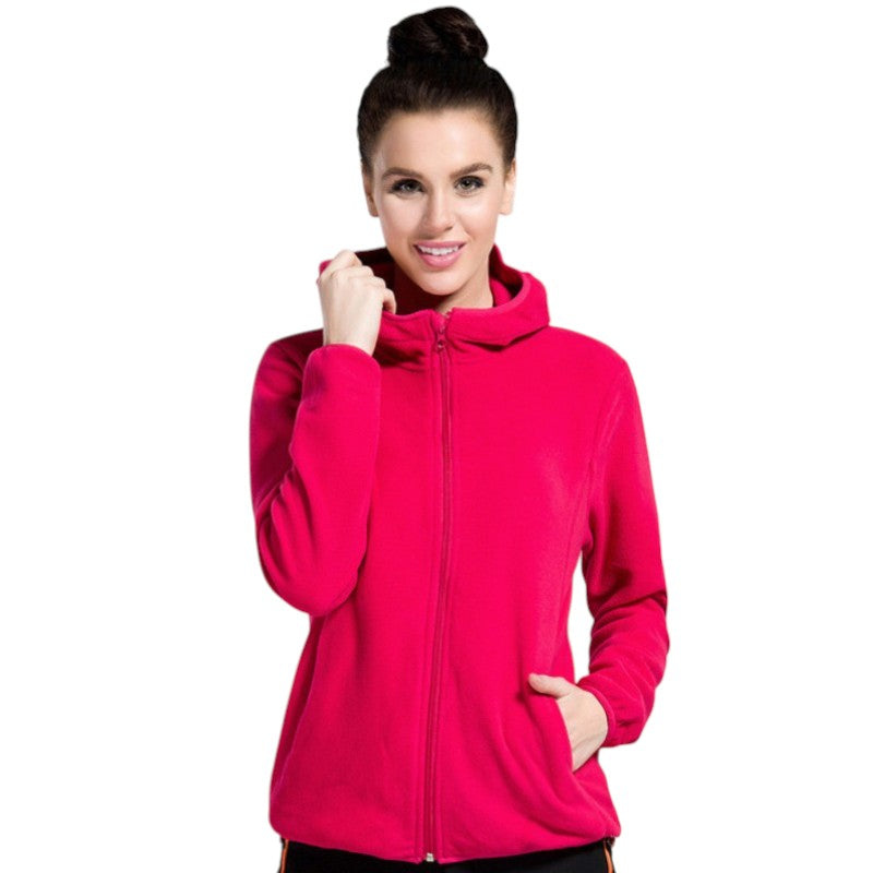 Fleecejacke Damen mit Kapuze