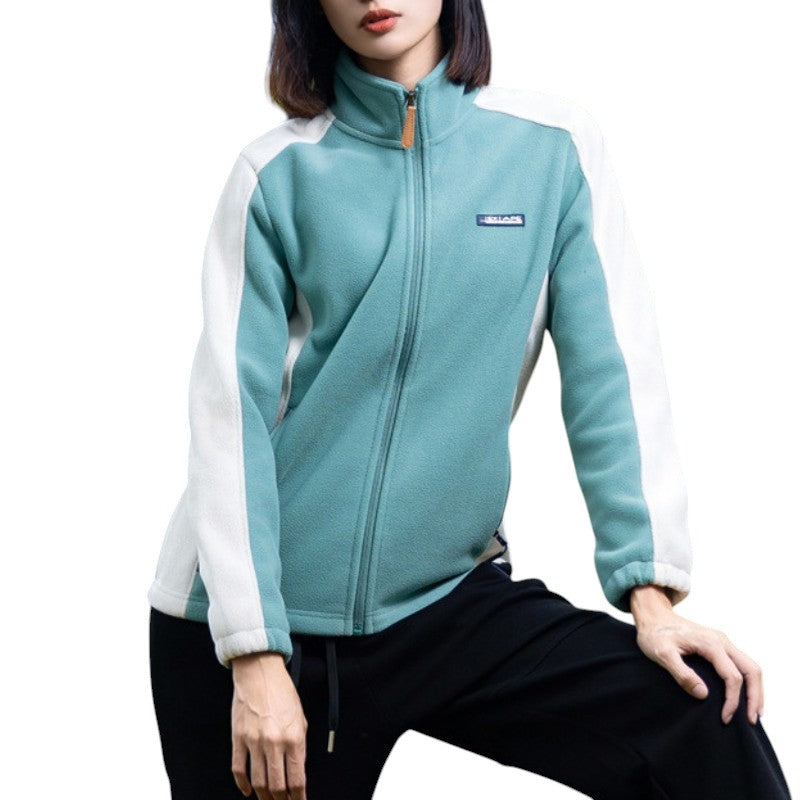 Zweifarbig Fleecejacke Damen