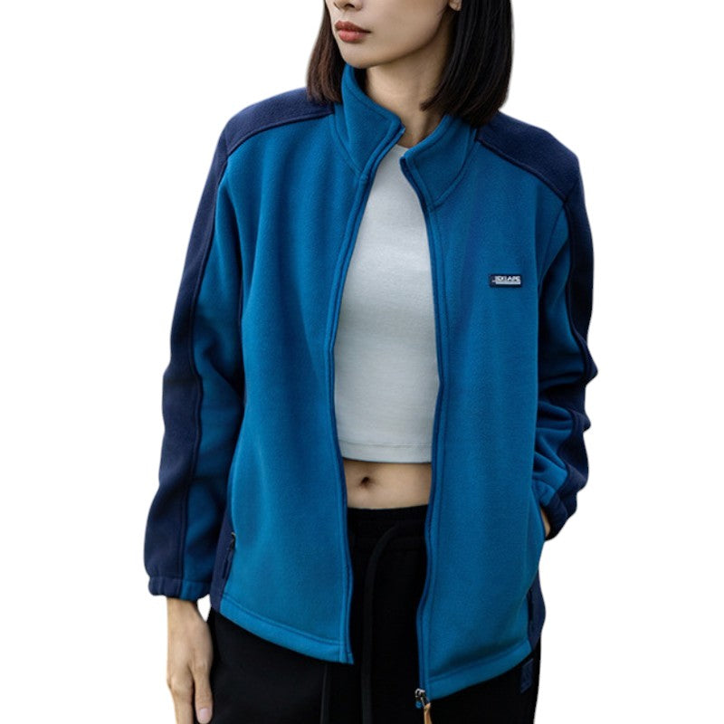 Zweifarbig Fleecejacke Damen