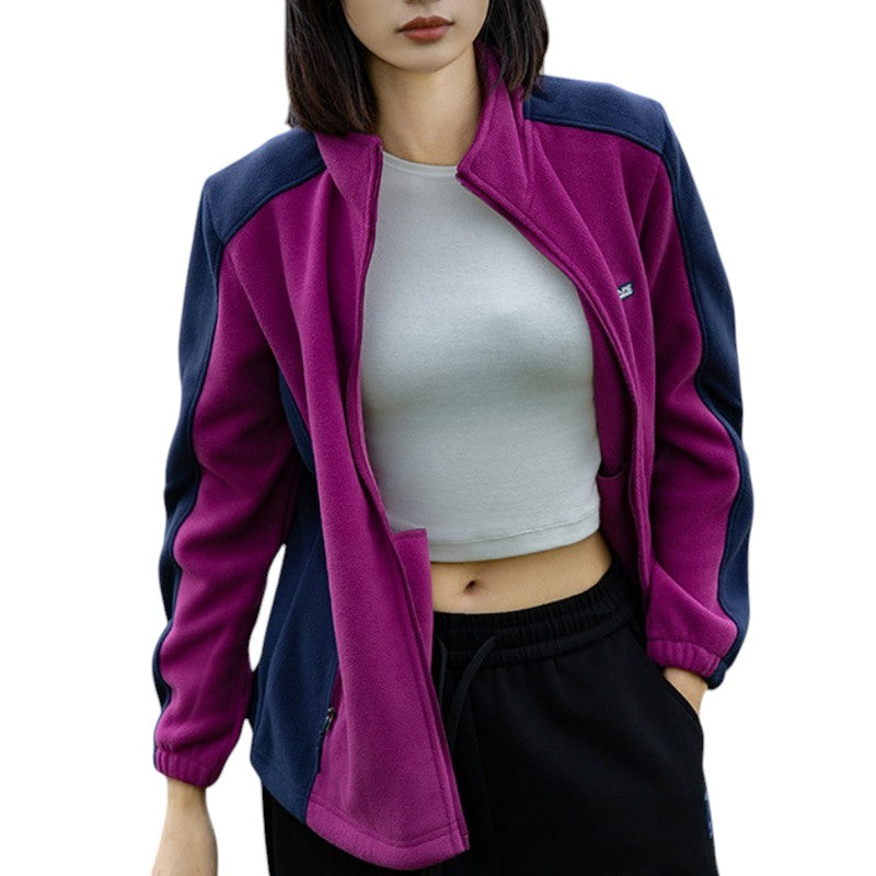 Zweifarbig Fleecejacke Damen