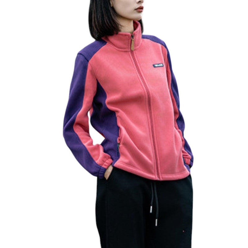 Zweifarbig Fleecejacke Damen