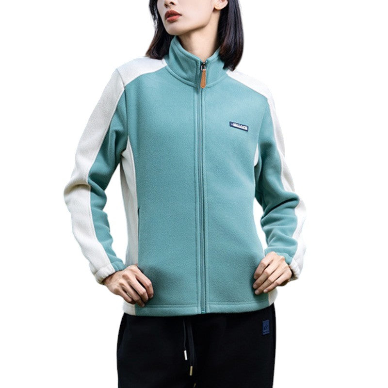 Zweifarbig Fleecejacke Damen