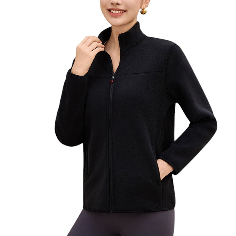 Fleecejacke Damen schwarz