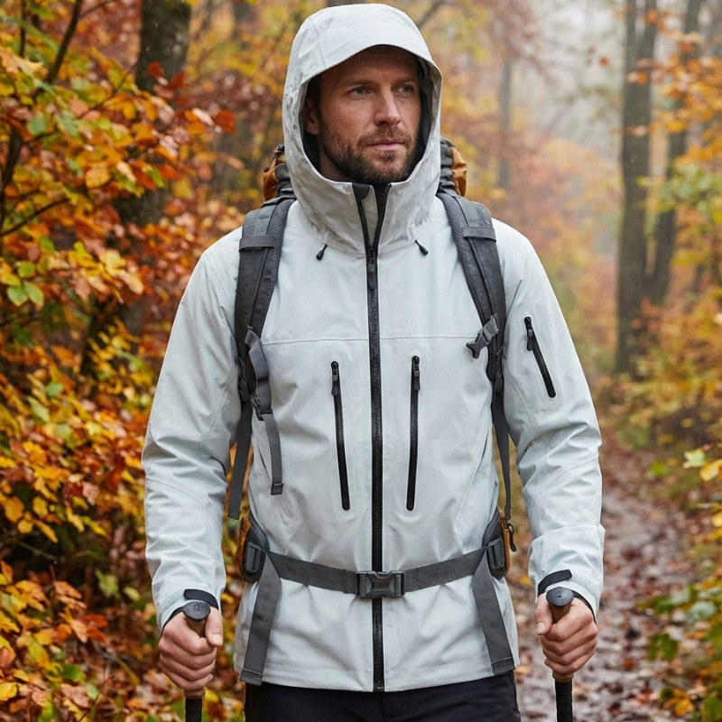 Regenjacke Wandern mit Unterarmbelüftung