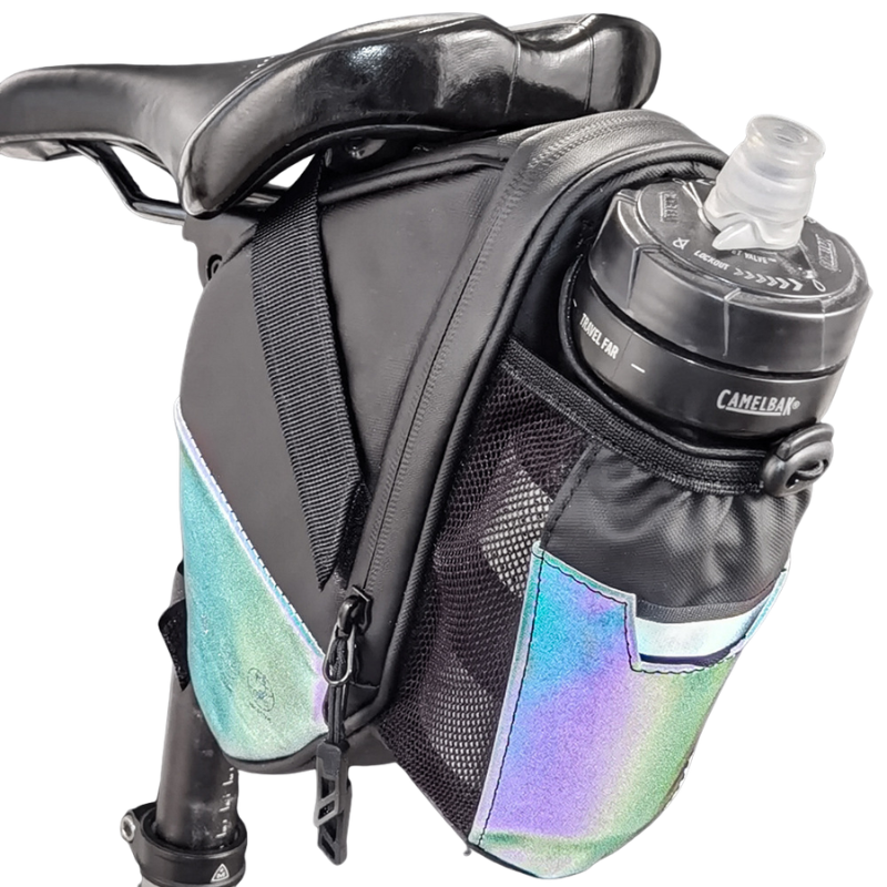 Satteltasche Fahrrad reflektierend mit Flaschenfach