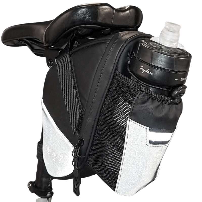 Satteltasche Fahrrad reflektierend mit Flaschenfach