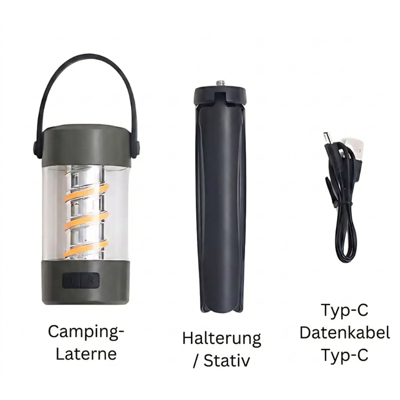 Campinglampe mit Bluetooth Lautsprecher