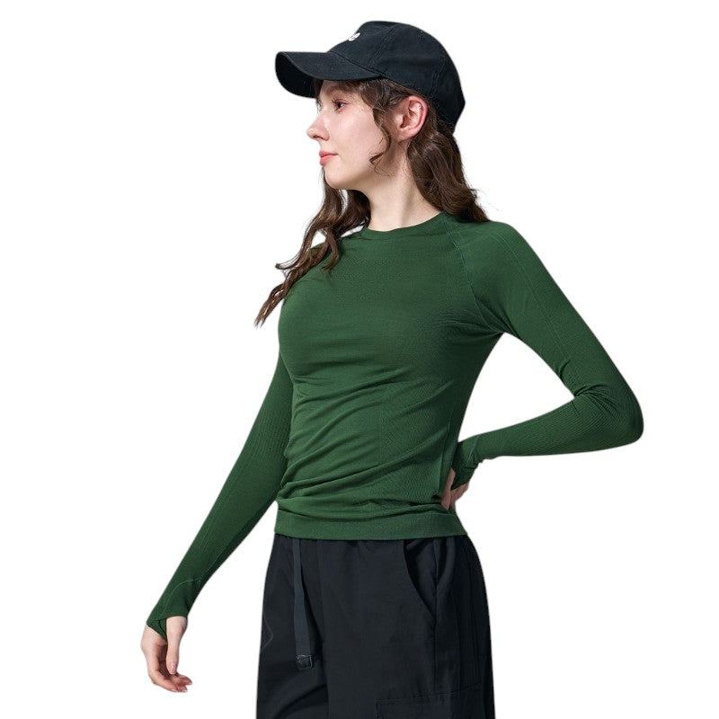 Shirt mit Merinowolle Damen Langarm