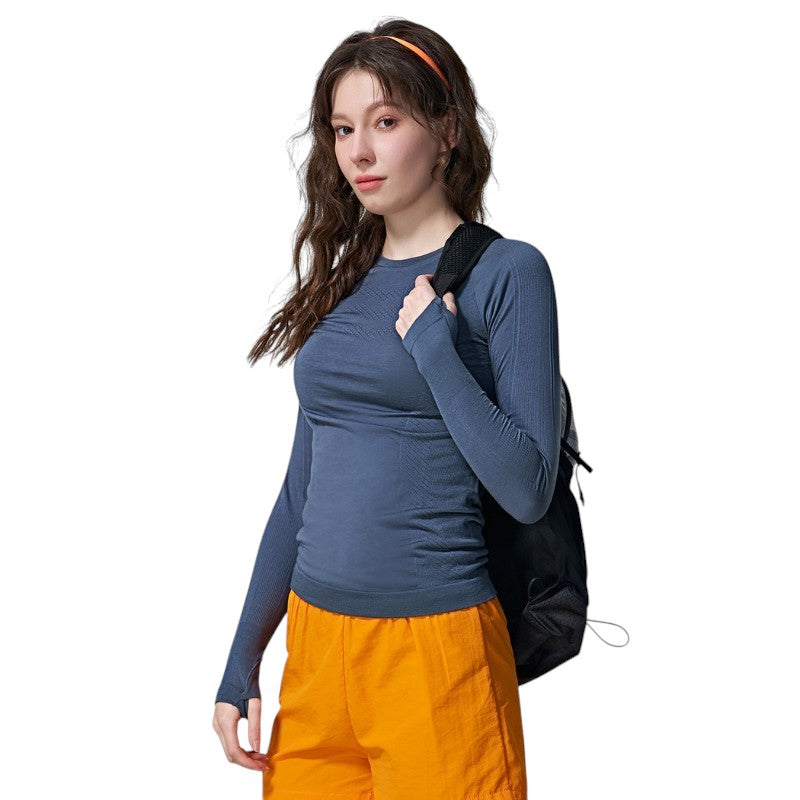 Shirt mit Merinowolle Damen Langarm