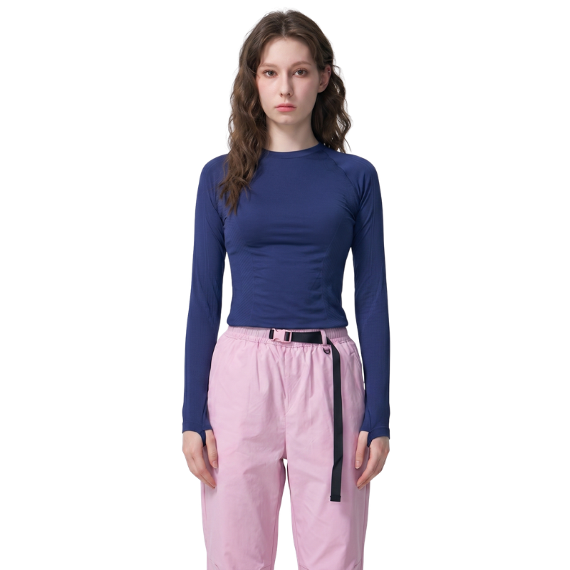 Shirt mit Merinowolle Damen Langarm