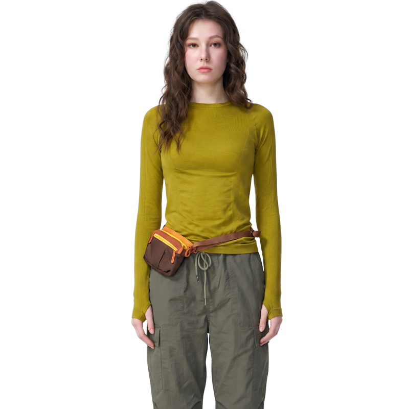 Shirt mit Merinowolle Damen Langarm