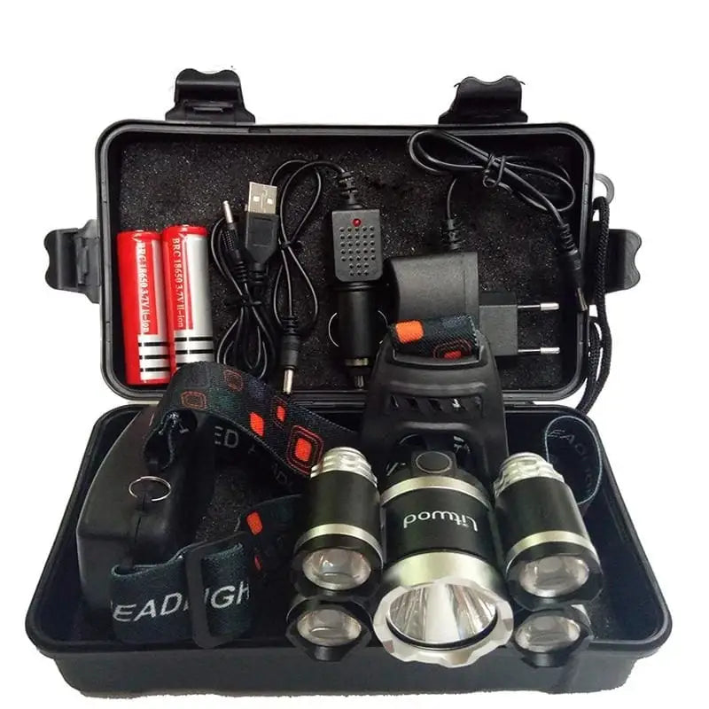 Stirnlampe 4000 Lumen CREE XML T6 + 4XPE