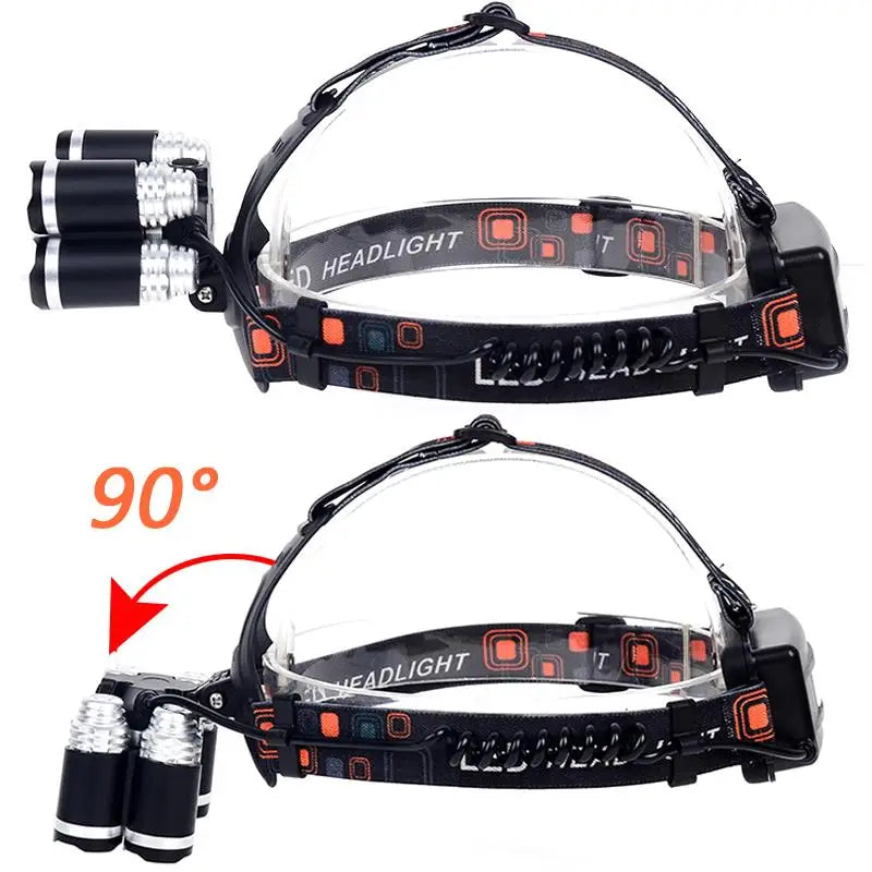 Stirnlampe 4000 Lumen CREE XML T6 + 4XPE