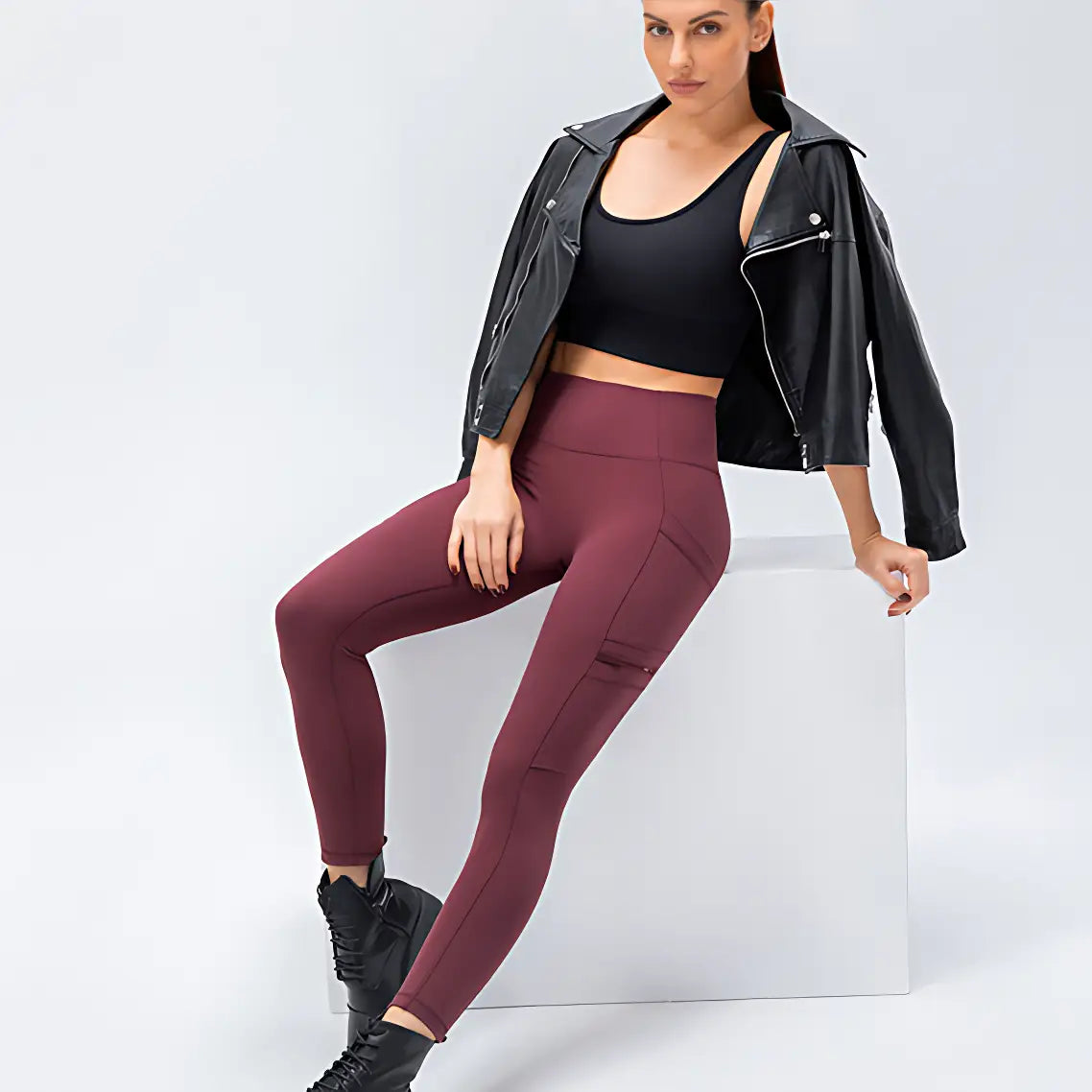 Wanderleggings Damen mit Reißverschlusstasche
