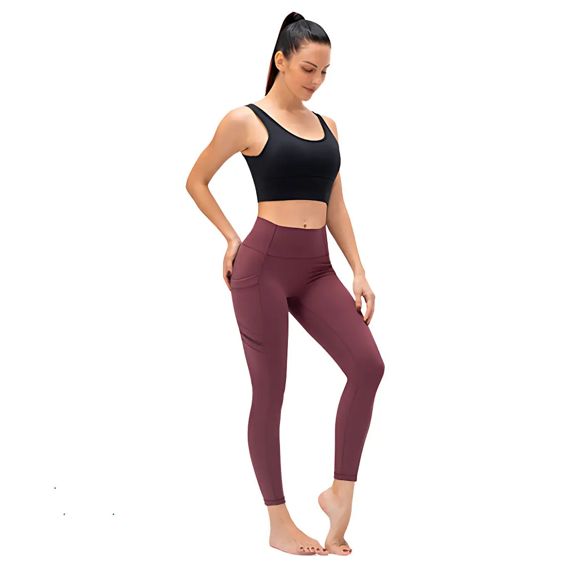 Wanderleggings Damen mit Reißverschlusstasche