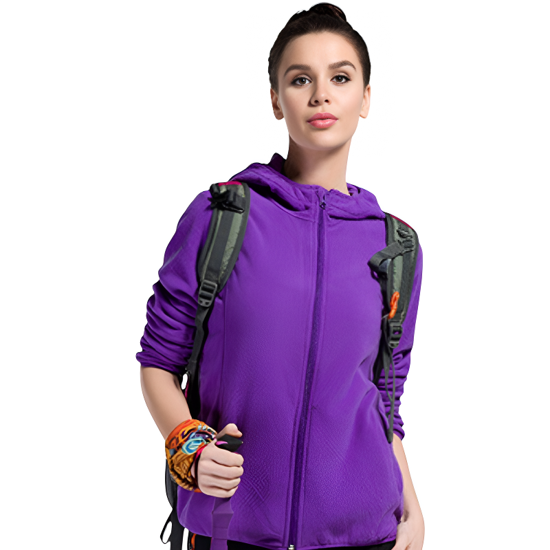 Fleecejacke Damen mit Kapuze