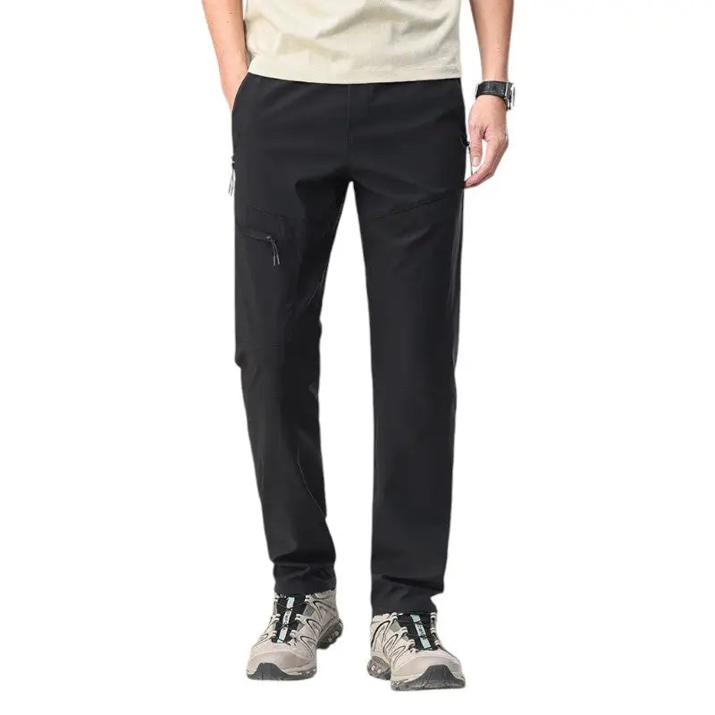 Trekkinghose Herren Stretch in Schwarz