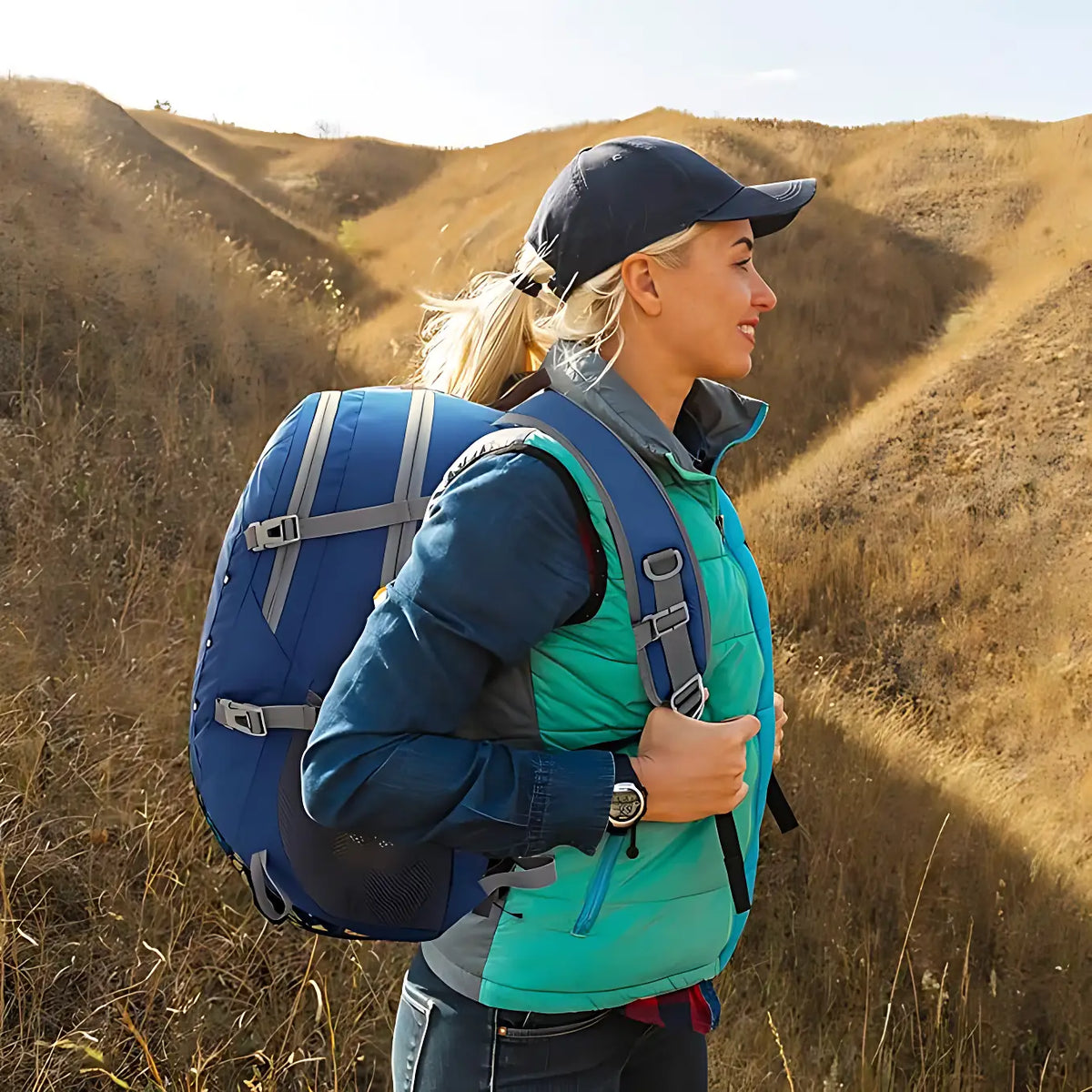 Wanderrucksack Damen Ultraleicht Grün 40L