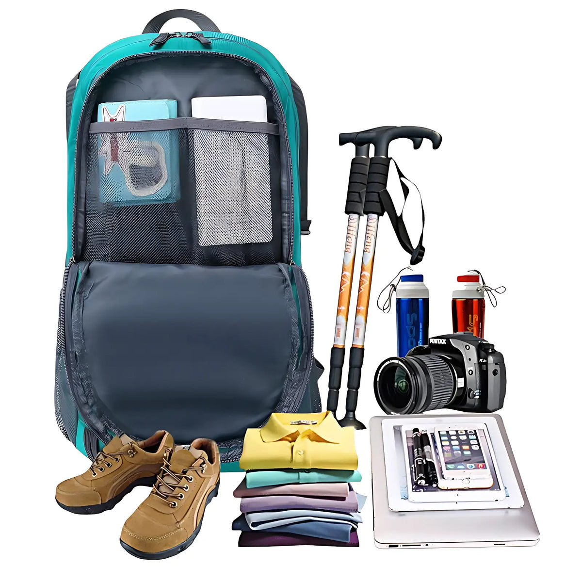 Wanderrucksack Damen Ultraleicht Grün 40L