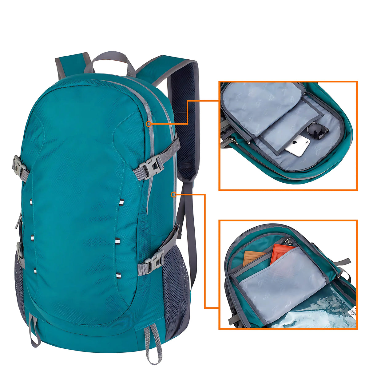 Wanderrucksack Damen Ultraleicht Grün 40L