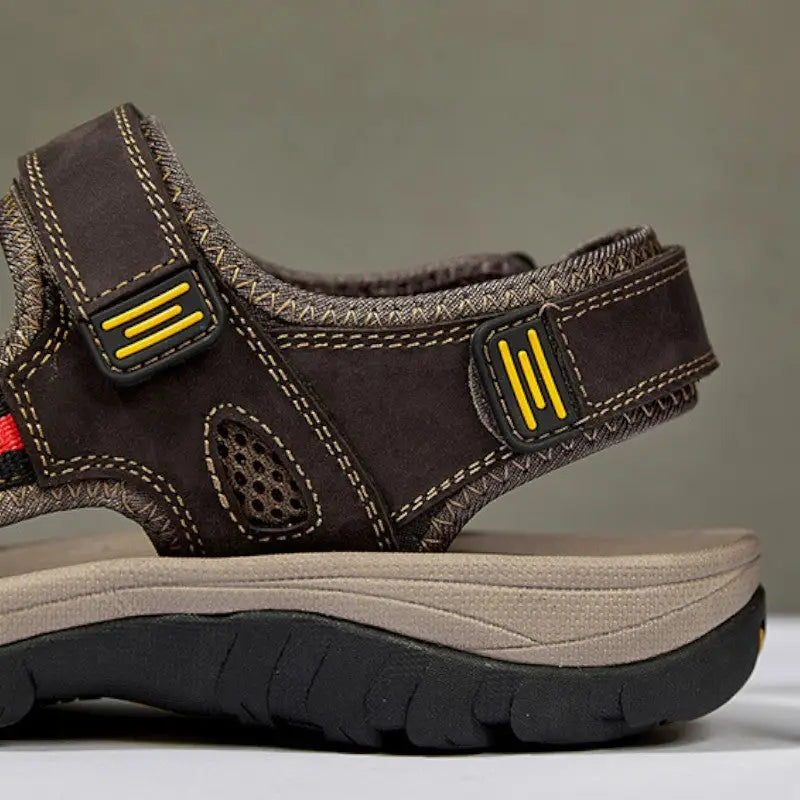 Trekkingsandalen Herren Leder - Material-Detail