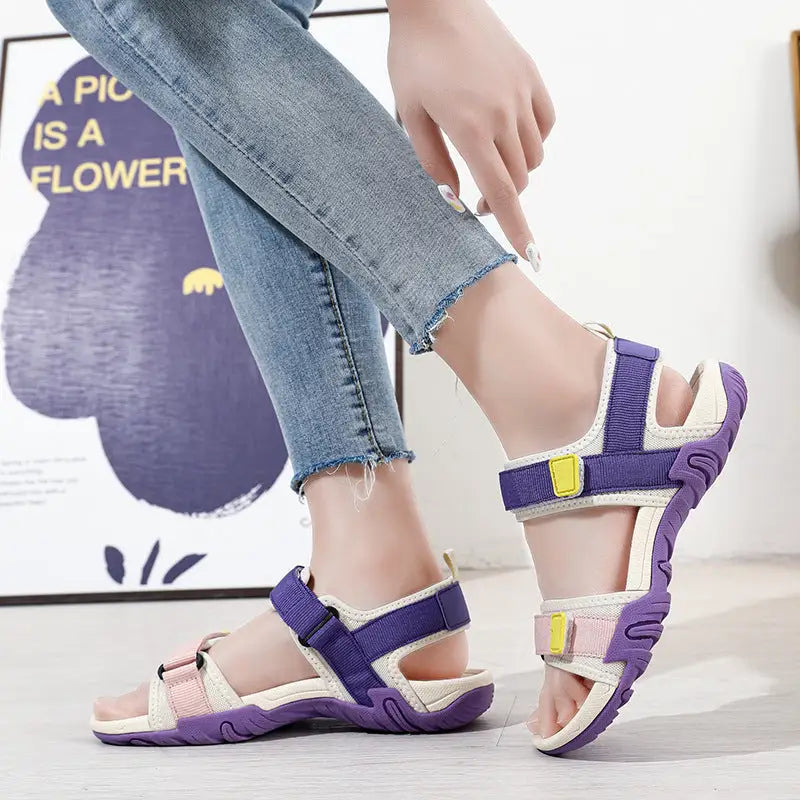 Trekkingsandalen Damen Modern - Verschluss-Detail