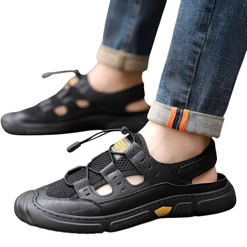 Geschlossene Trekkingsandalen Herren - Lifestyle-Ansicht