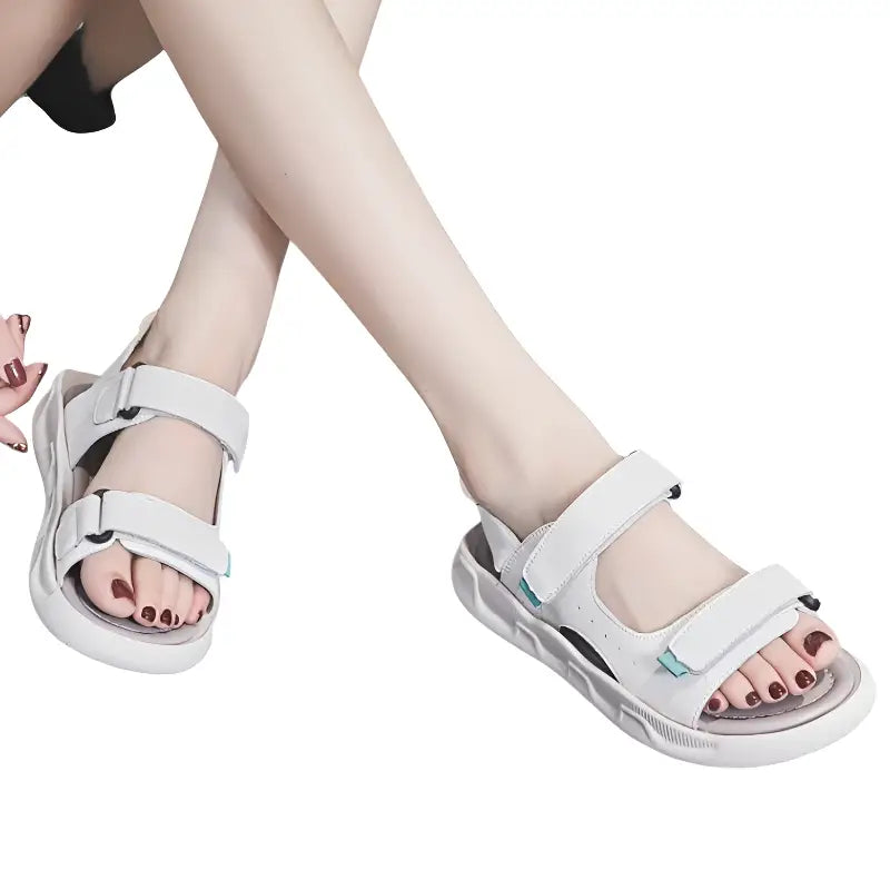 Trekkingsandalen Damen Weiß - Material-Detail