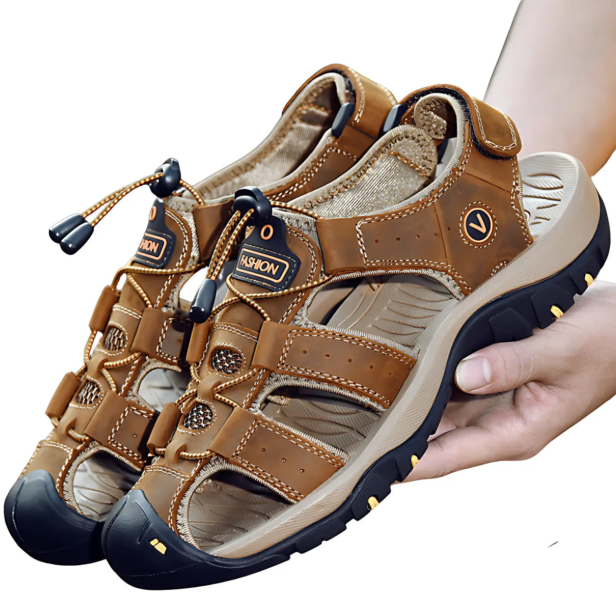 Trekkingsandalen Herren - im Einsatz