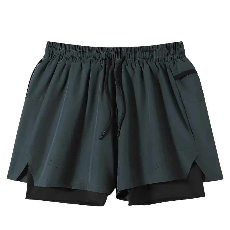 2 in 1 Wandershorts in Dunkelgrün