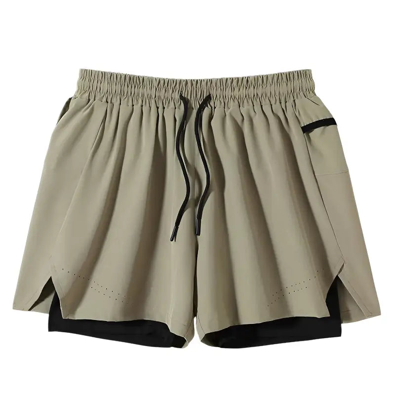 2 in 1 Wandershorts in Khaki