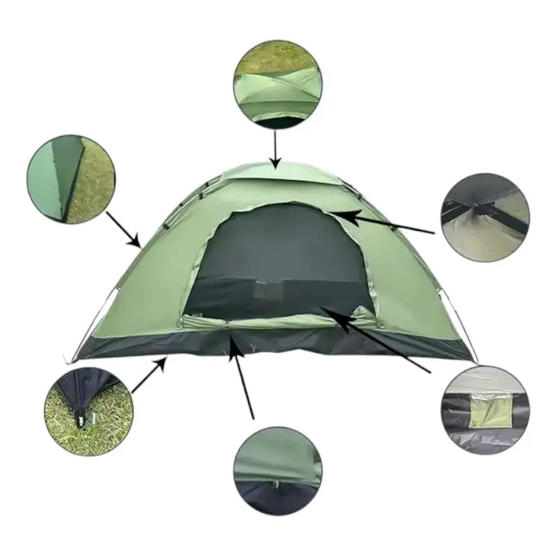 Wanderzelt Camping Grün 2 Personen