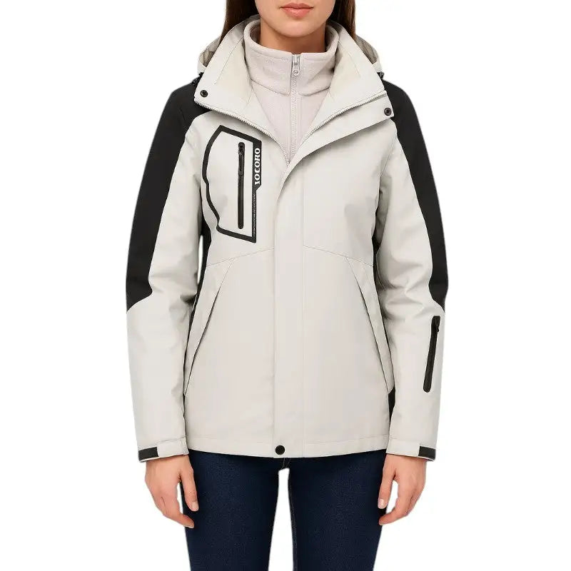 3 in 1 Wanderjacke Damen – Material-Detail