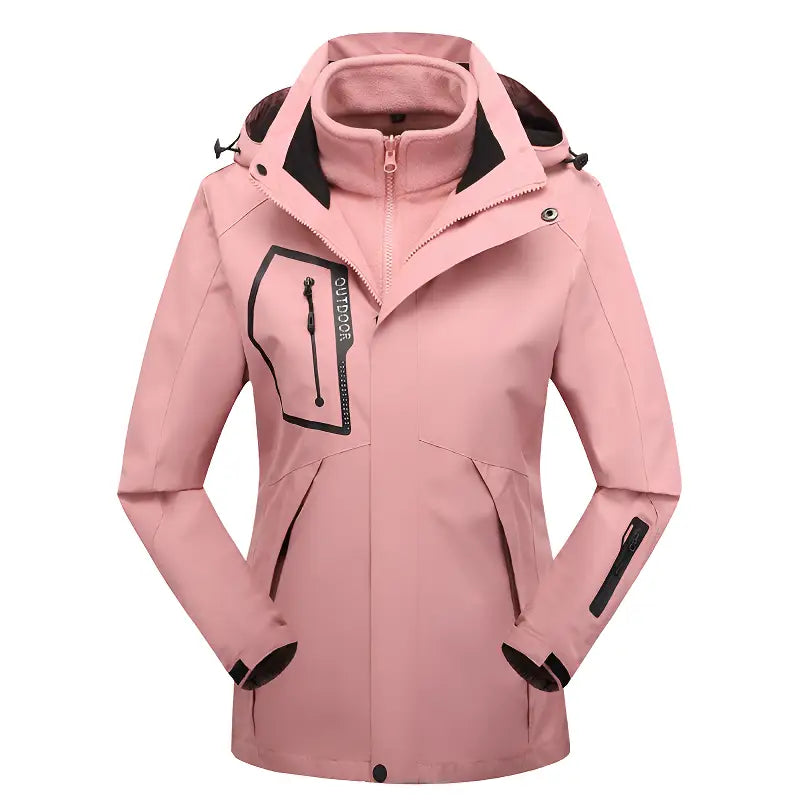3 in 1 Wanderjacke Damen in Rosa