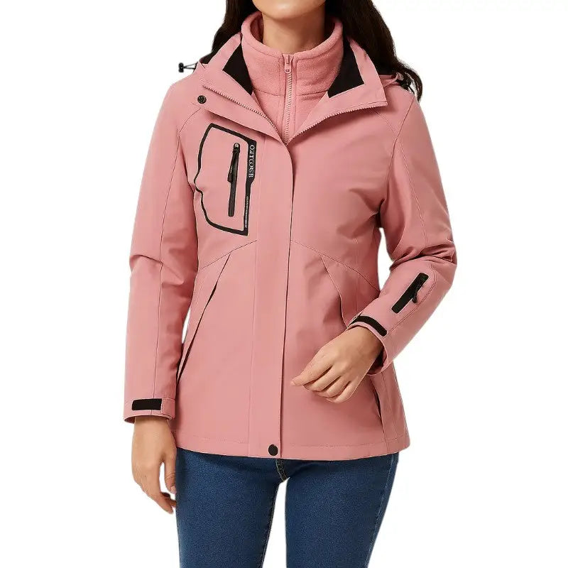 3 in 1 Wanderjacke Damen – Detailansicht