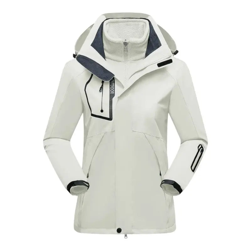 2 in 1 Wanderjacke Damen in Weiß