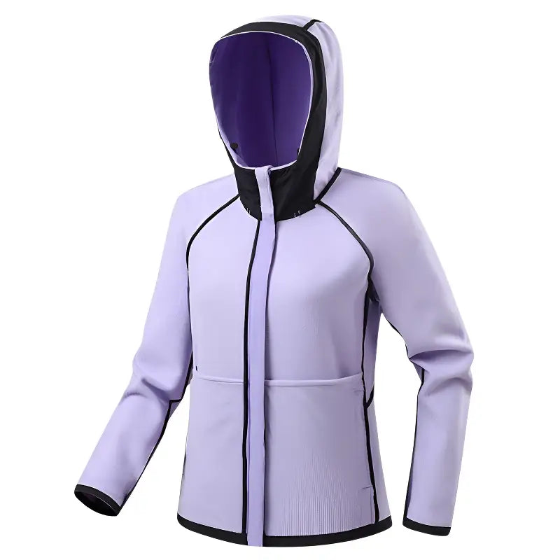 Softshell Fleecejacke Damen Warm mit Kapuze Winddicht