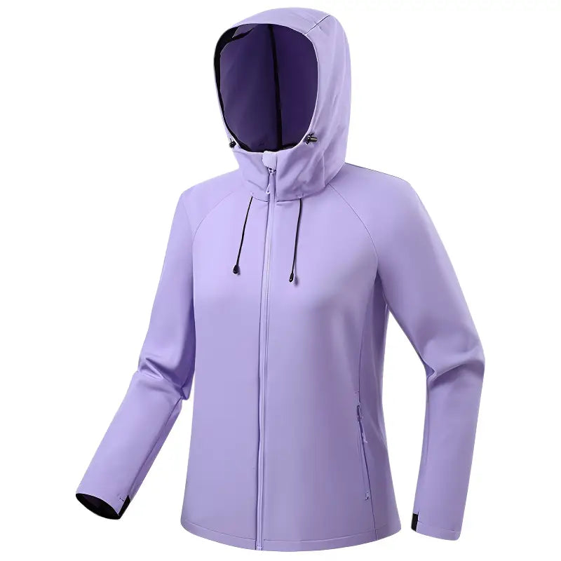 Softshell Fleecejacke Damen Warm mit Kapuze Winddicht
