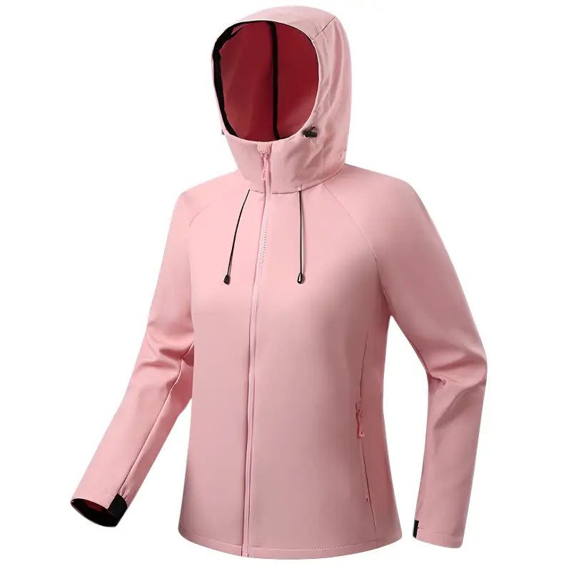 Softshell Fleecejacke Damen Warm mit Kapuze Winddicht