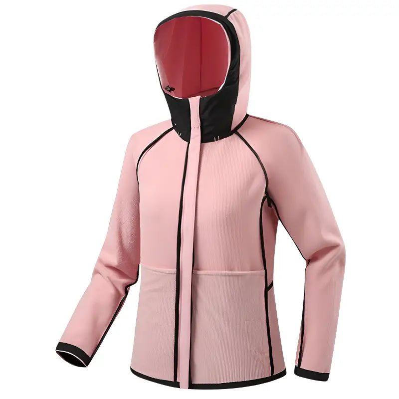 Softshell Fleecejacke Damen Warm mit Kapuze Winddicht